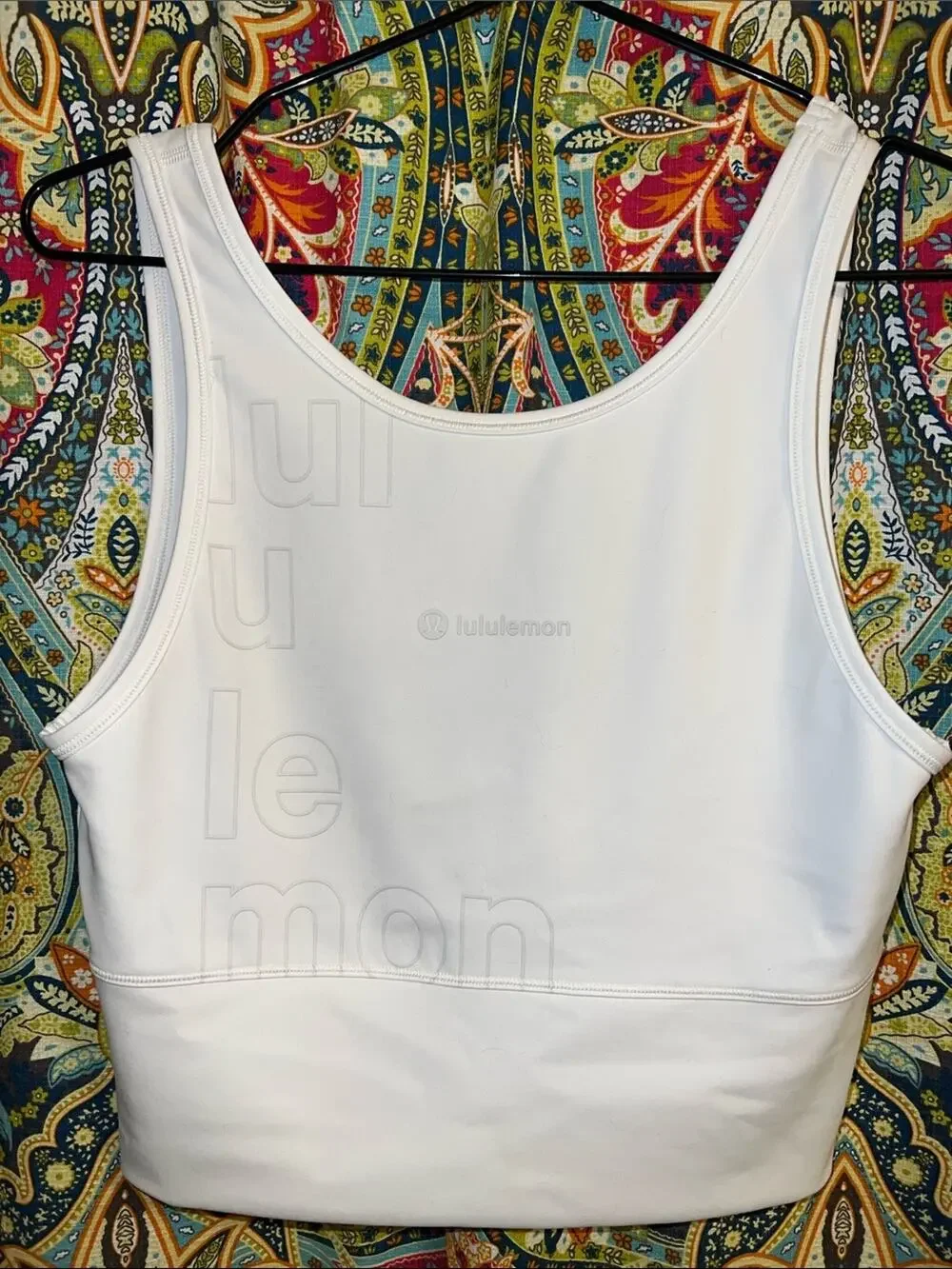 Lululemon Power Pivot Everlux Tank Top Motif Reversible White Logo 8 fit S M?